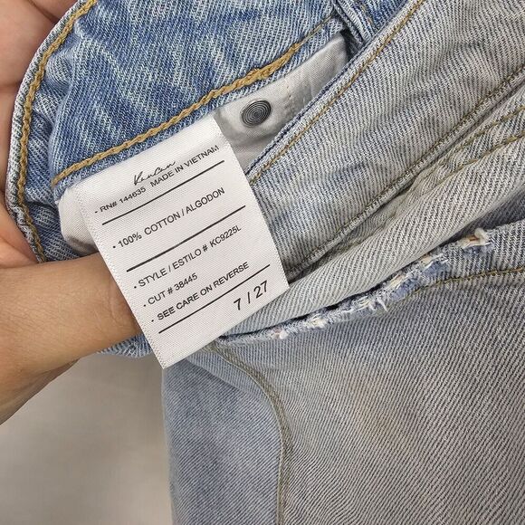 KanCan Women's High Rise Distressed Denim Shorts KC9225L Colored Threads 7/27 - Picture 10 of 10